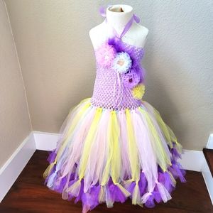 Handmade Girls Easter Tutu Purple Pink Yellow